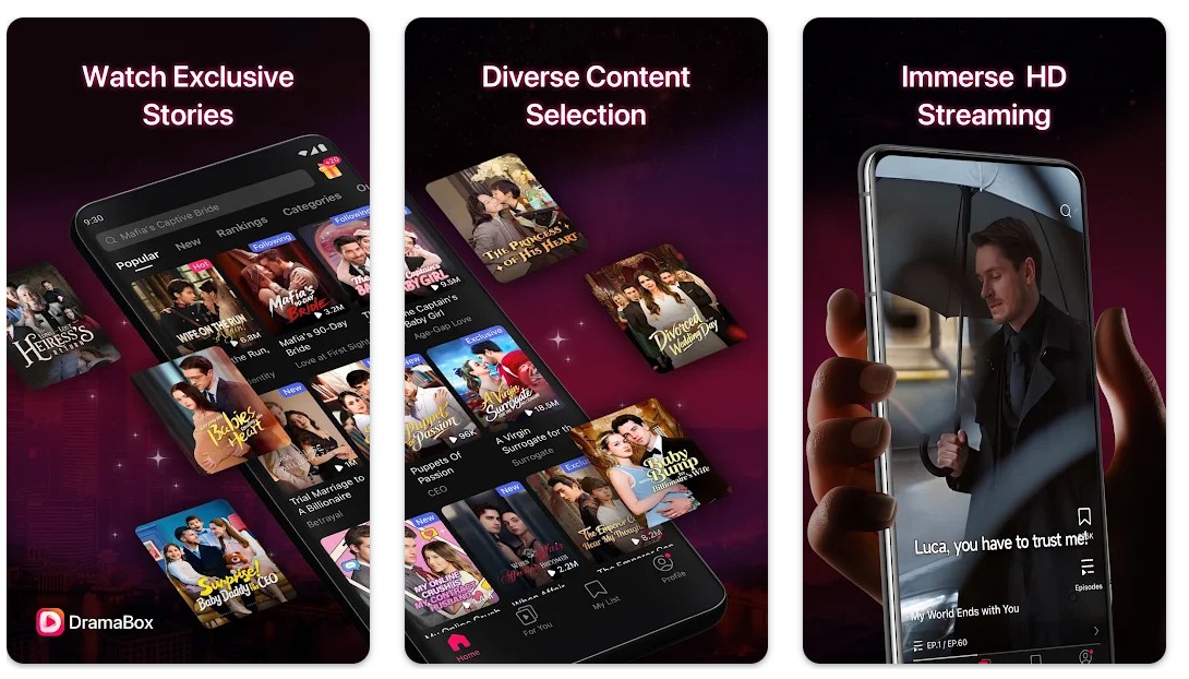 Dramabox mini series on play store